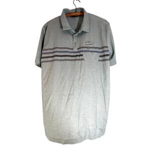 Travis Mathew Polo Shirt Extra Large Green Striped Short Sleeve Golf Casual